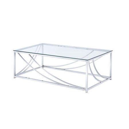 Lille Glass Top Rectangular Coffee Table Accents Chrome - Walmart.com | Rectangular coffee table ...