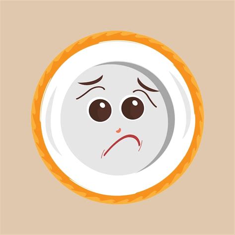 Premium Vector | Plate cartoon character with different expressions happy mood sad angry facial ...