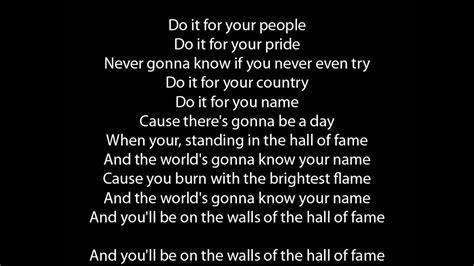 The Script Hall Of Fame (Original Version) lyrics - YouTube