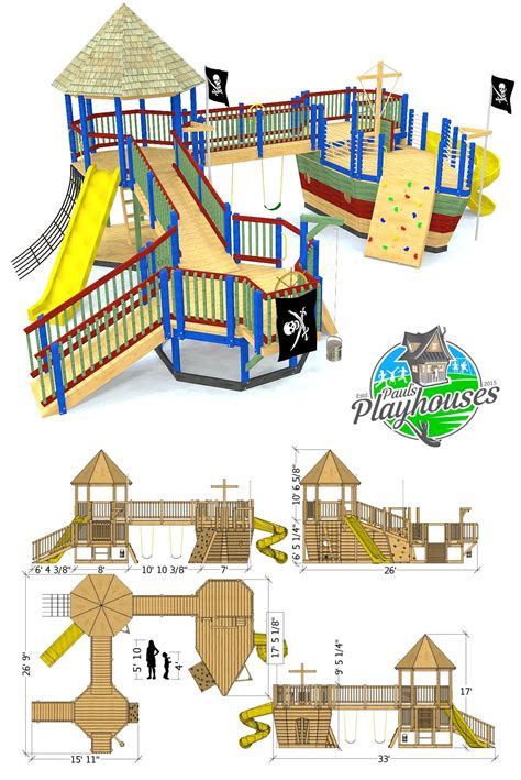 Edward Thatch Pirate Ship Playground Plan | Diy playground, Playground ...