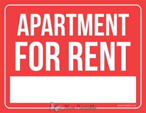 Printable Apartment For Rent Sign