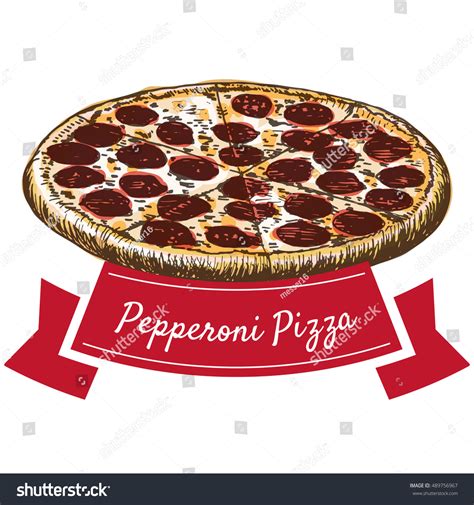 Pepperoni Pizza Illustration Vector Colorful Illustration Stock Vector ...