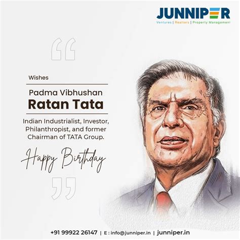 Happy birthday Sir, Ratan Tata | Junniper Realtor | Ratan tata, Ads creative advertising ideas, Tata