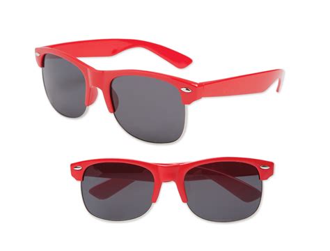 S70464 - Half-Frame Red Iconic Sunglasses - UV400