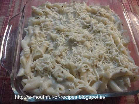 A Mouthful Of Recipes: Penne Pasta in White Sauce