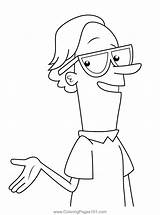 Albert Du Bois Phineas And Ferb Coloring Page For Kids  Free sketch template