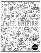 Coloring Sheet  Travel Adventure For Kids Color Therapy sketch template