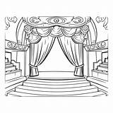 Premium Vector  Cinema Stage With curtains And Seats coloring book For sketch template