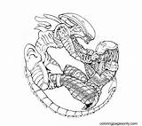 Alien Vs Predator Coloring Sheet Pages sketch template