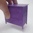 STL file IKEA-INSPIRED Hemnes 3Drawer Chest for 1:12 Dollhouse, Miniature Furniture Dollhouse ...