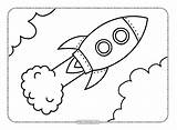 Simple Rocket Ship Coloring Page sketch template