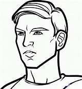 Coloring Face Male Expression Pages sketch template