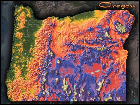 Oregon Topo Wall Map by Outlook Maps - MapSales