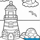 Kids Coloring Page Lighthouse · Creative Fabrica sketch template