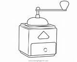 Coffee Grinder Coloring Page For Kids  Free Crocodile Printable sketch template