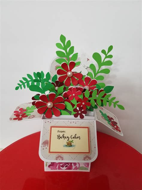 flower bouquet pop up box card | Cards handmade, Pop up cards, Christmas cards