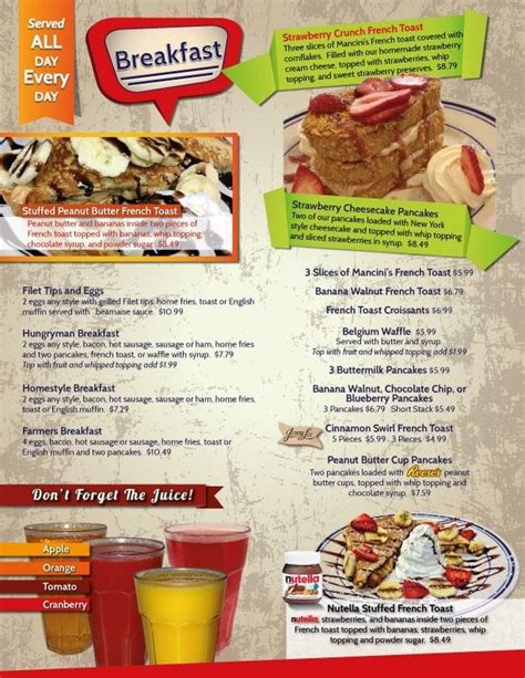 Menu at Freedom Square Diner restaurant, Monaca