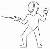 Person Fencing Emoji coloring Page  ColouringPages sketch template