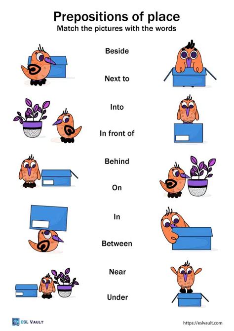 Prepositions Of Place Worksheets