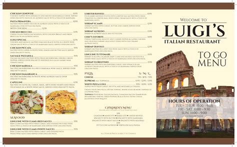 Luigi's Italian Restaurant Menu - Urbanspoon/Zomato