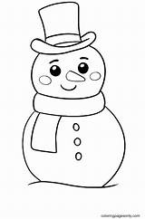 Snowman Hat Coloring Page sketch template