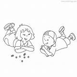 caillou And Sarah Coloring Page Caillou sarah coloring Play Pages  sketch template