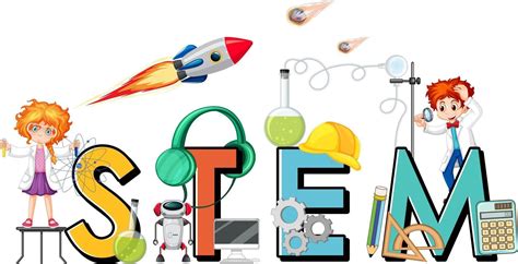 STEM logo with kids cartoon character and education icon elements 2952862 Vector Art at Vecteezy