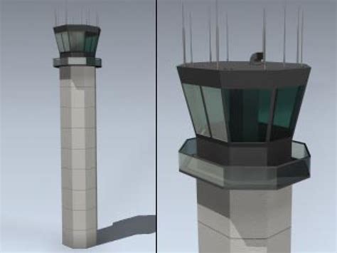 Airport Tower 3d Model by Mesh Factory