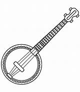 Banjo Coloriage Kleurplaat Malvorlage Tocando Instrumentos Musicais  sketch template