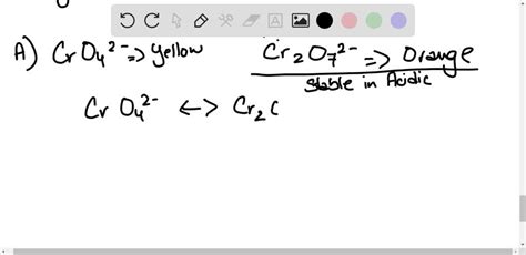 SOLVED:(a) Give the chemical formulas and colors of the chromate and dichromate ions. (b) Which ...