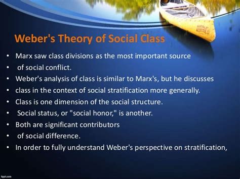 Max Weber's theory of social stratification