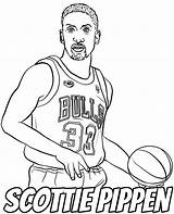 Scottie Pippen coloring Sheet Printable Picture Chicago Bulls sketch template