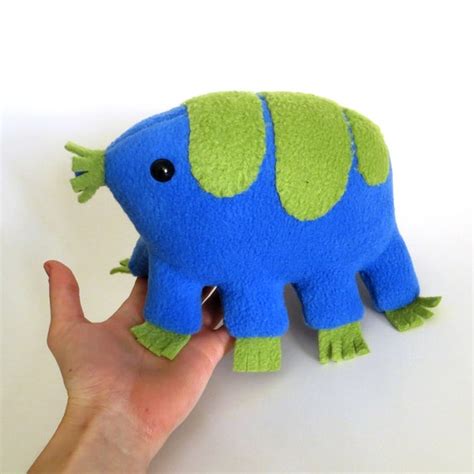 Plush tardigrade blue and green water bear