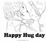 Enjoyable Hug Day Coloring Page For Kids  Free Hugging Printable sketch template