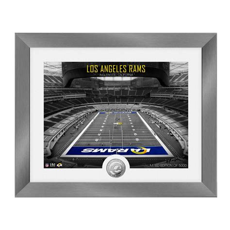 NFL Los Angeles Rams Art Deco Stadium Silver Coin in Framed Photo (40.5x33cm)