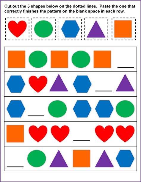 Patterns With Shapes Worksheets