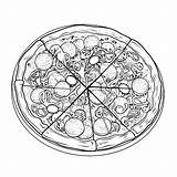 Pizza coloring page – Coloring Corner sketch template