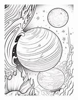 Free Printable Orbiting Planets  Space Galaxy Coloring Page For Kids sketch template