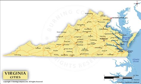 Virginia Cities Map, Map of Virginia with Cities