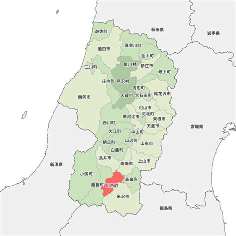 山形県東置賜郡川西町の地図 | Map-It マップ・イット