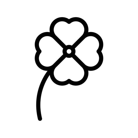 Clover icon linear logo mark in black and white 48313098 Vector Art at ...