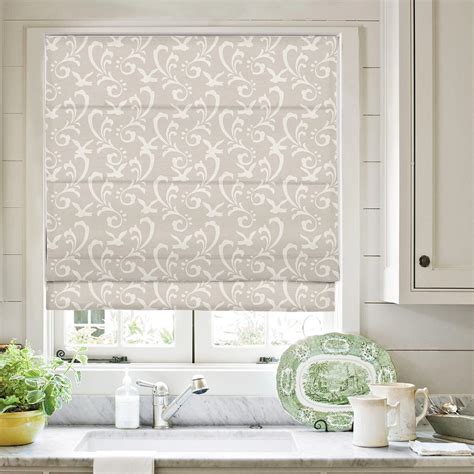 Roman Shade Cordless Linen Printed