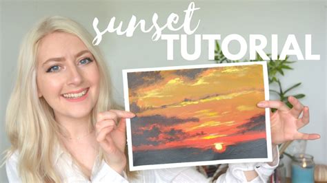 PAINTING TUTORIAL Acrylic Sunset & Blending Techniques | Katie Jobling Art | Painting tutorial ...