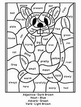 Parts Of Speech Grammar Coloring Worksheets Sketch Page sketch template