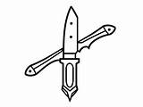 Cool Knife Coloring Activity  Page sketch template
