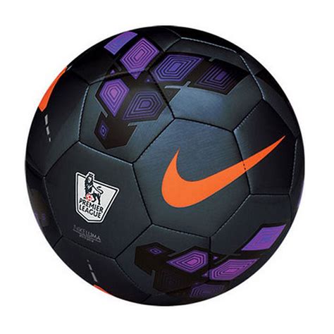 the nike soccer ball is shown in purple and orange