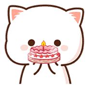 Birthday Cake Sticker - Birthday Cake Mochi mochi peach cat - Discover & Share GIFs