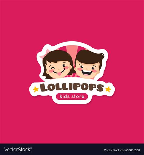 Cartoon lollipops store logo Royalty Free Vector Image