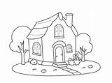 Premium Photo  Cute house drawing coloring Book sketch template