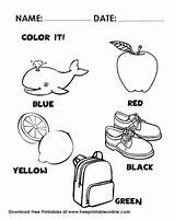 Color The Objects Worksheets sketch template